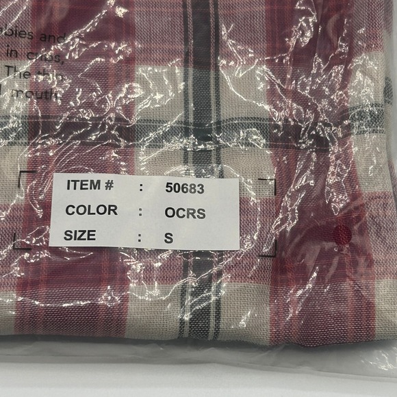 Garnet Hill Red Gauze Organic-Cotton Plaid Popover Blouse Women Small 50683 NWT - Picture 11 of 11